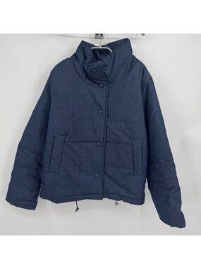 Pomander Place by Tuckernuck Quilted Blue Denim Ralph Jacket Snap Front Size XXL